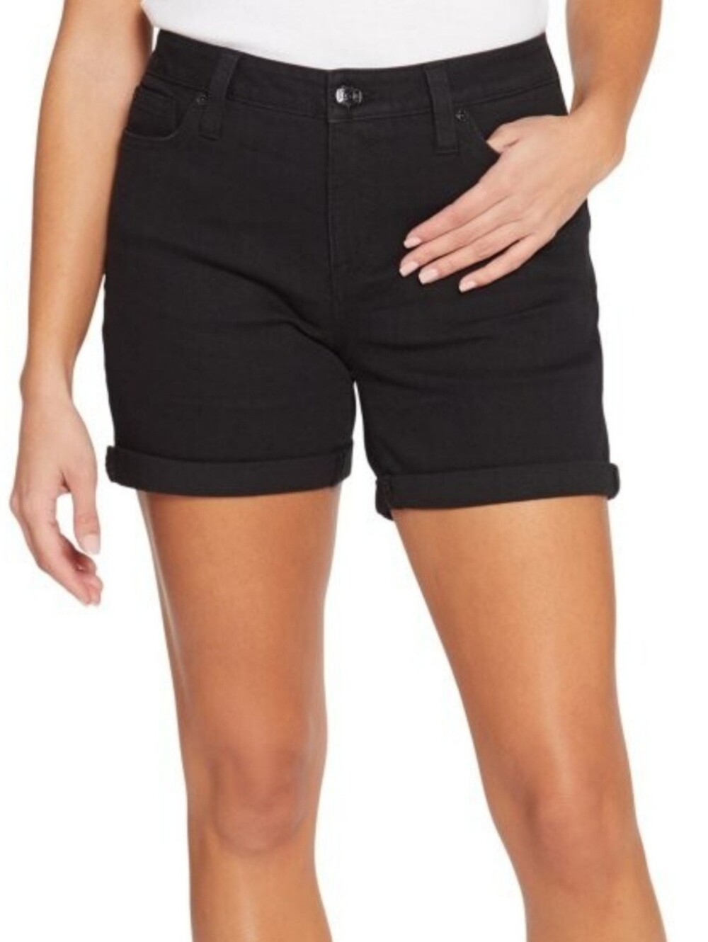 Seven Jean Shorts, Size 12, Black Denim, Classic 5 Pocket, Stretch